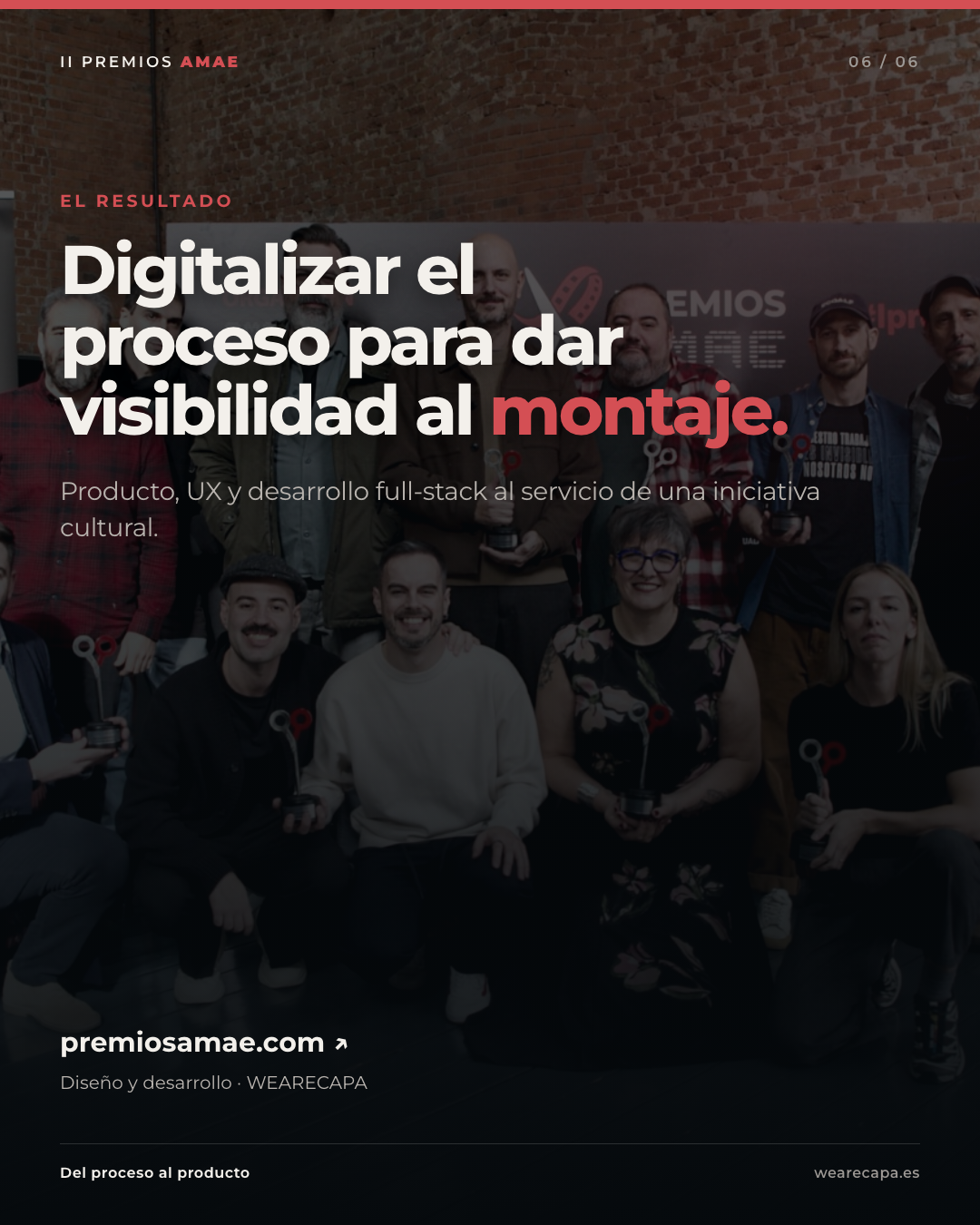Resultado del proyecto de los II Premios AMAE junto a profesionales del montaje audiovisual